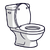 Illustration of a toilet bowl without seat